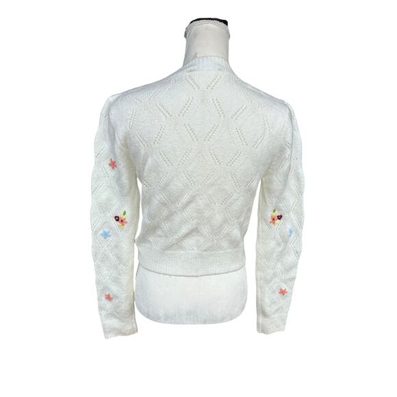 English Factory Floral Handmade Embroidered Button Down Cardigan Sweater - S - Picture 5 of 7
